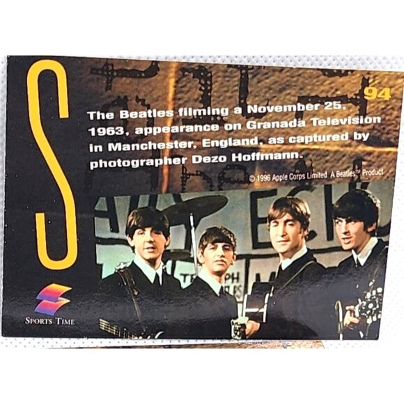 The Beatles Sports Time 1996 Apple Corps Limited Trading Cards - Vintage - Picture 4 of 4
